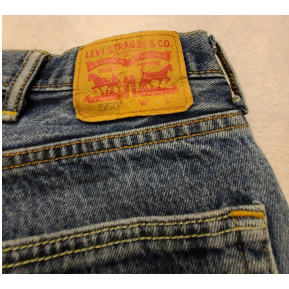 Levis 550 Relaxed Fit Jeans Men's Blue Denim Medium Wash Pants‎ Five-pocket